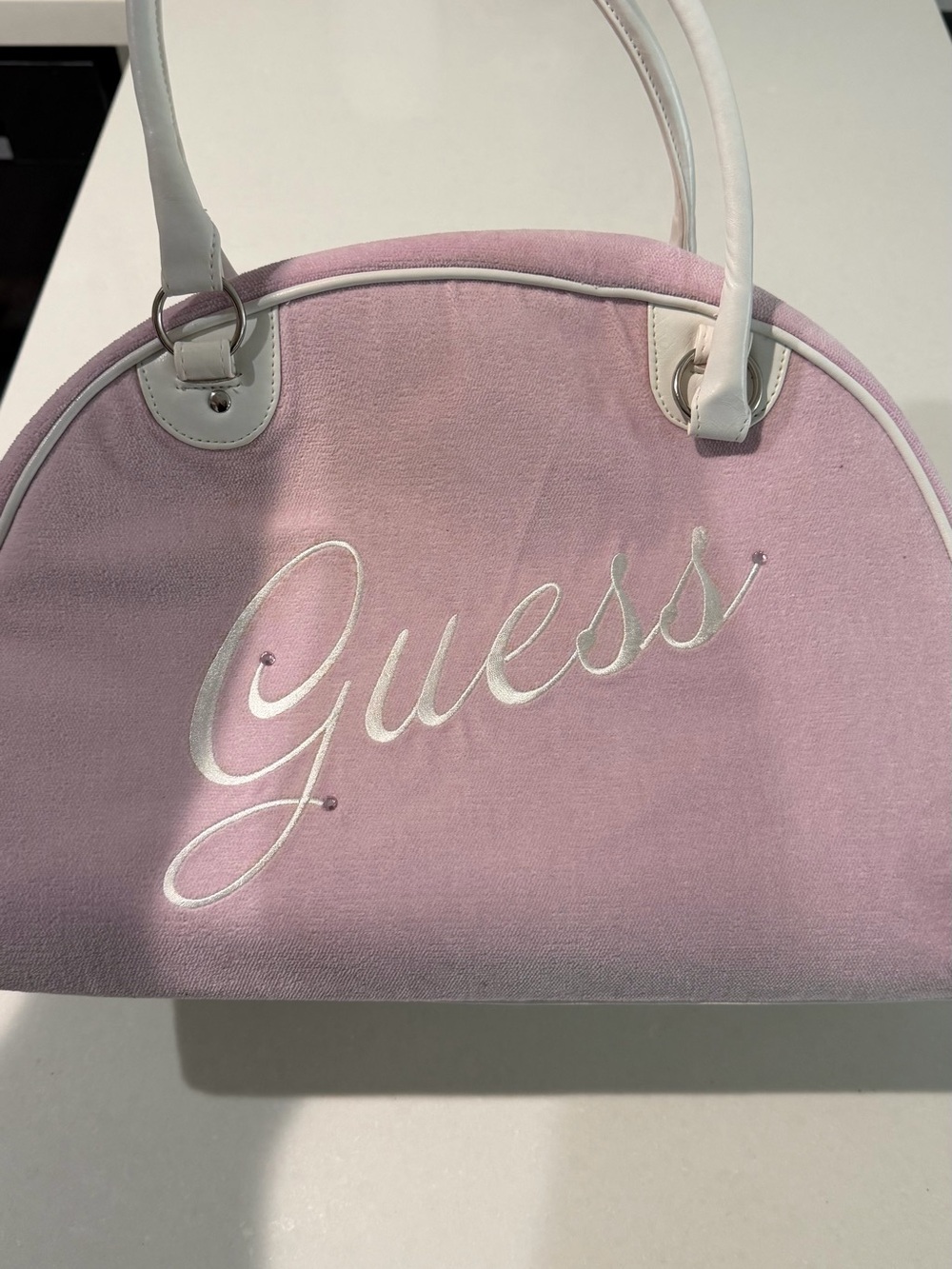 GUESS Light purple Satchel with White Trim